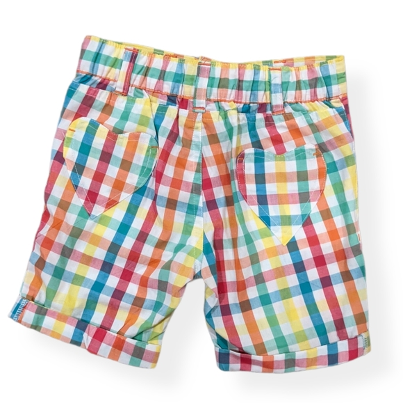 Rainbow plaid gingham shorts with heart pockets - Picture 2 of 3